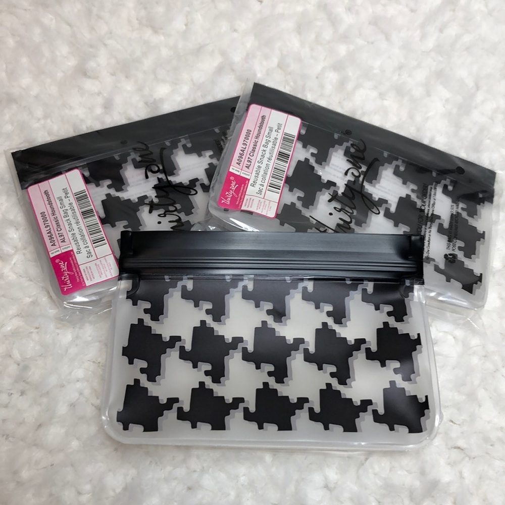 Thirty-one classic houndstooth reusable snack bag small set of 3